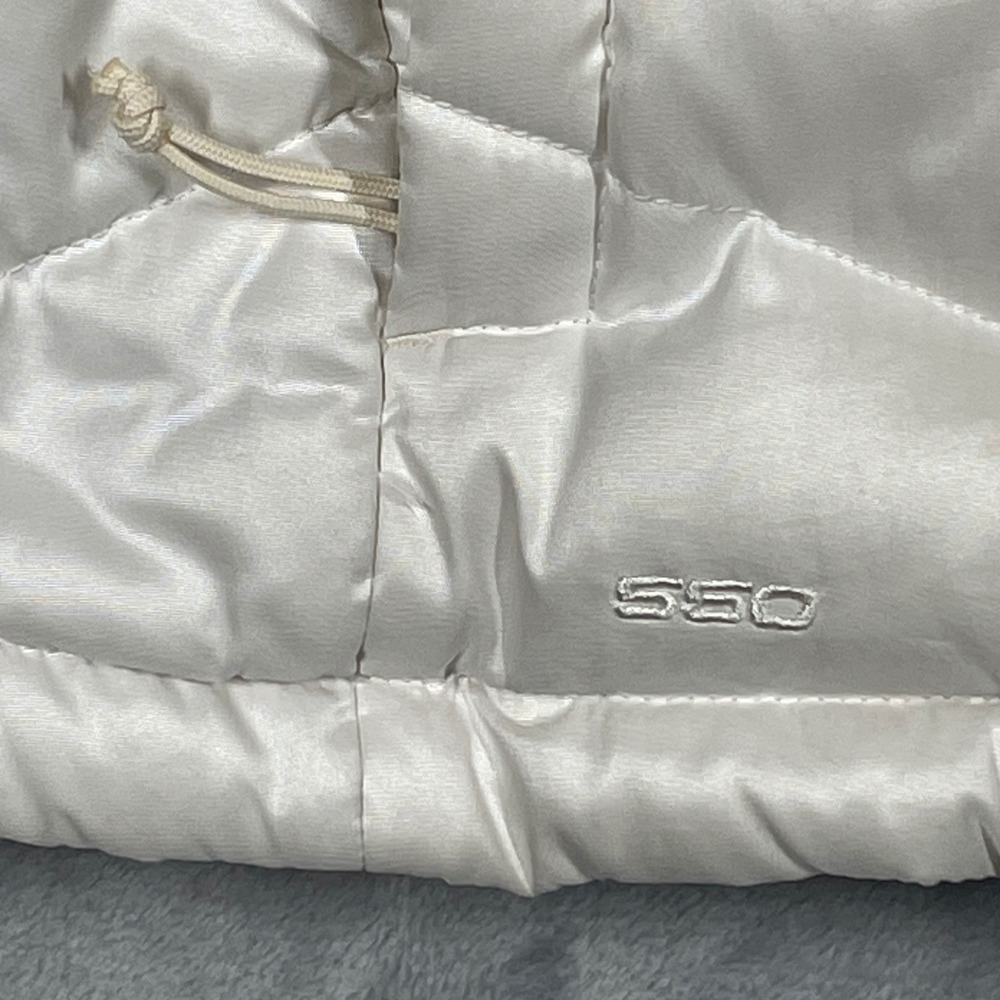 The North Face Womens 550 Down Puffer Vest White Chevron Quilted Large C984 F14 - Picture 3 of 12
